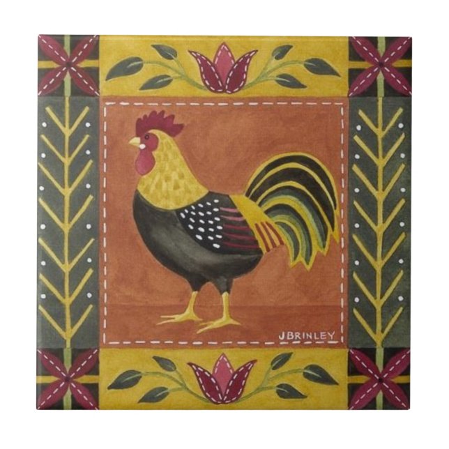 Azulejos - Gallo de granja (Frente)