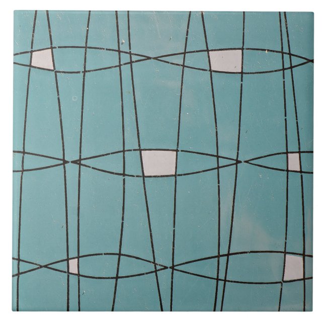 Azulejos geométricos azul repro portugués moderno (Frente)