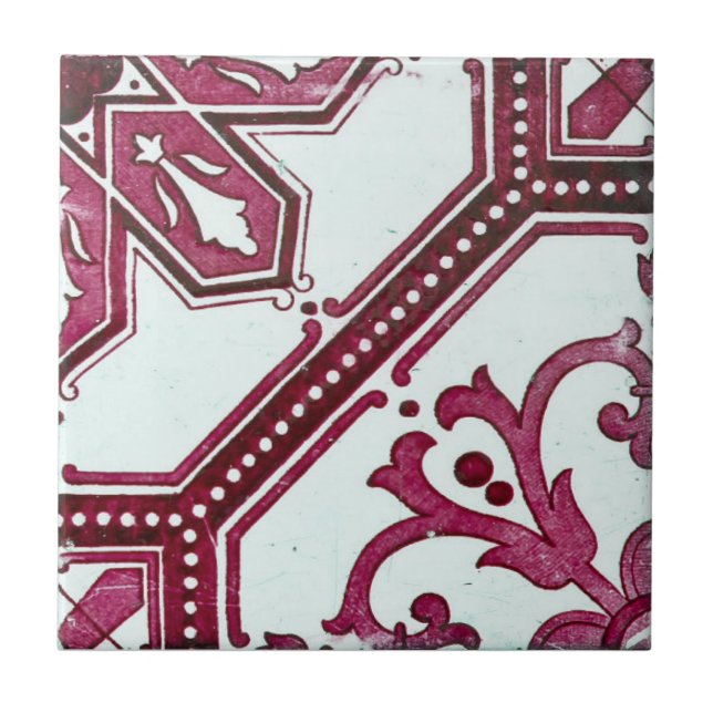 Azulejos Geométricos Rojos Repro Portugués (Frente)