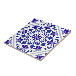 Azulejos índigo portugueses baldosas azules y blan