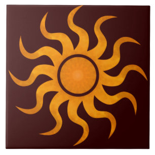 Azulejos marrones de chocolate con sol deslumbrant