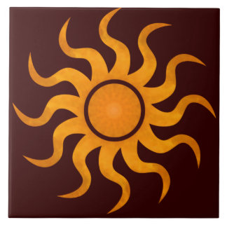 Azulejos marrones de chocolate con sol deslumbrant