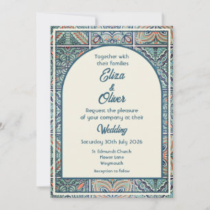 Azulejos mediterráneos - Invitación de boda
