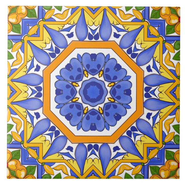 azulejos mediterráneos,mayólica,siciliano, (Frente)