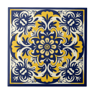 Azulejos mexicanos azules y amarillos - # 2