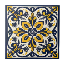Azulejos mexicanos azules y amarillos - #3