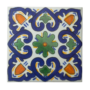Azulejos Mexicanos Pintados a Mano Respaldo