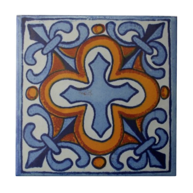 Azulejos Mexicanos Pintados a Mano Respaldo 4 (Frente)