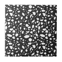 Azulejos modernos de cerámica negra con decoración