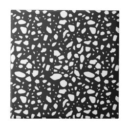 Azulejos modernos de cerámica negra con decoración