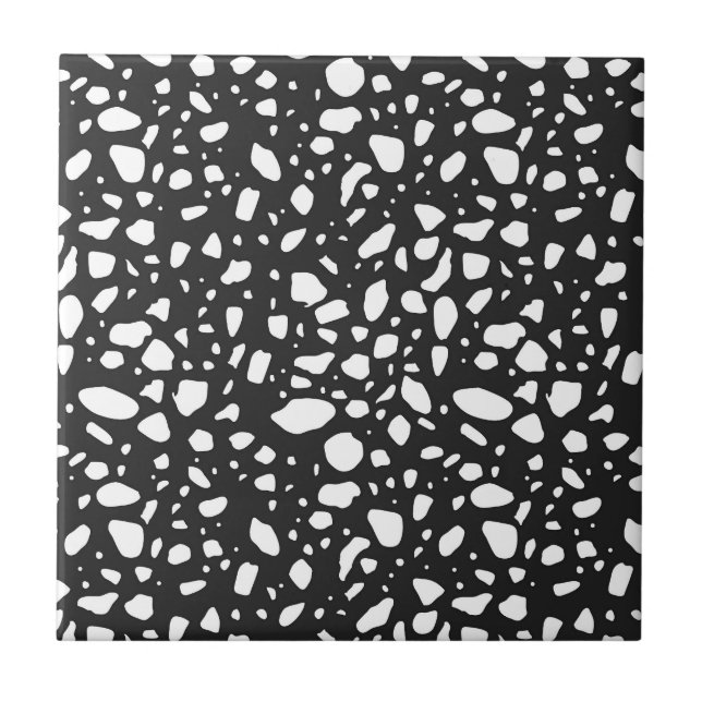 Azulejos modernos de cerámica negra con decoración (Frente)