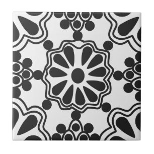 Azulejos - Patrón Mexicano B/N