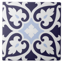 Azulejos portugueses Clásico índigo azul y blanco