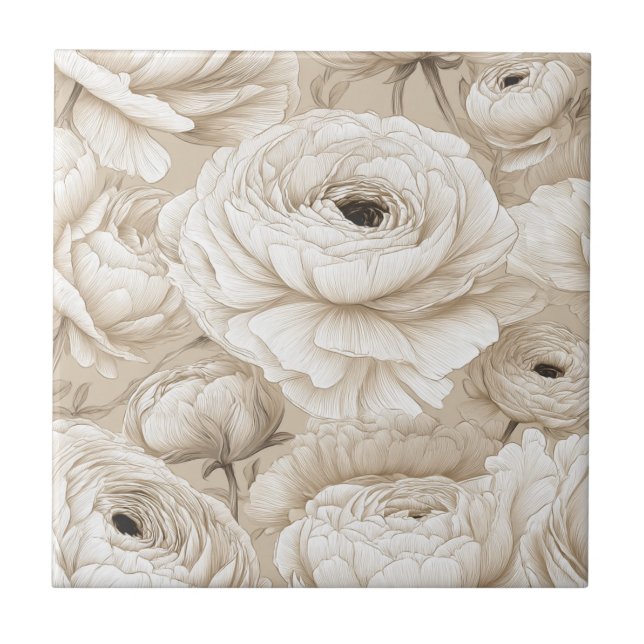 Azulejos Ranunculus Boho Vintage para Espacio de C (Frente)