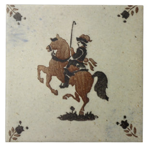 Azulejos Repro Vintage Delft Marrón Únicos