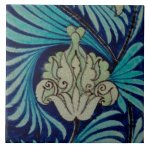 Azulejos Repro Vintage Floral Azul De Morgan