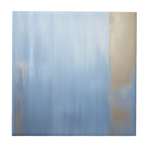 Azulejos suaves azules y dorados de cerámica