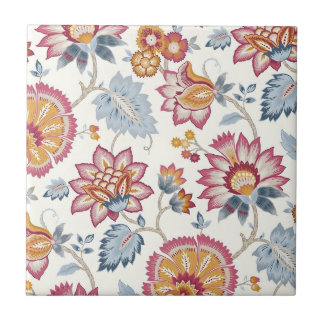 azulejos suaves y flores de colores