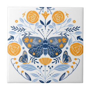azulejos suecos diseño floral moderno
