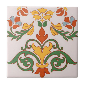azulejos suecos flor de color amarillo vintage