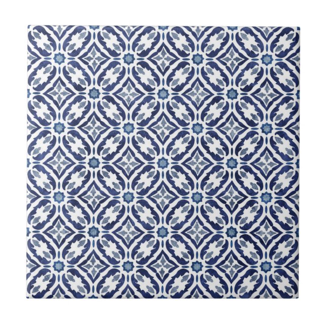 Azulejos Tile Español Talavera Azul Índigo (Frente)