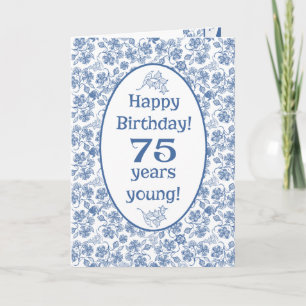 Azules añiles en la 75.a tarjeta de cumpleaños