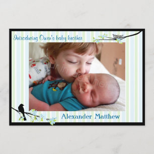 Azules de la invitación del nacimiento del pájaro