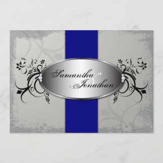 Azules marinos grises elegantes de la invitación