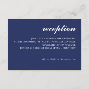 Azules marinos modernos simples de la recepción