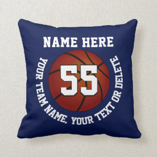 Azules marinos y almohada personalizada blanco del