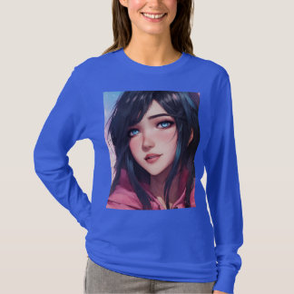 "Azure Elegance: Camiseta azul de manga completa p