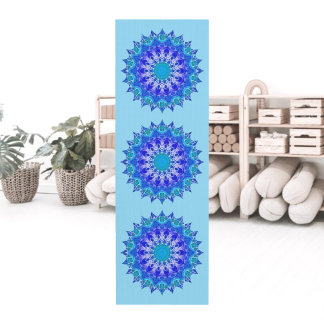 Azure Flower Mandala Yoga Mat