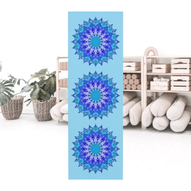 Azure Flower Mandala Yoga Mat (Subido por el creador)