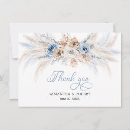 Azure & Gold Harmony: Tarjeta de agradecimiento al