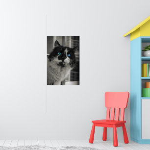 Azure Soul - Impresión de gato en papel mate de ar