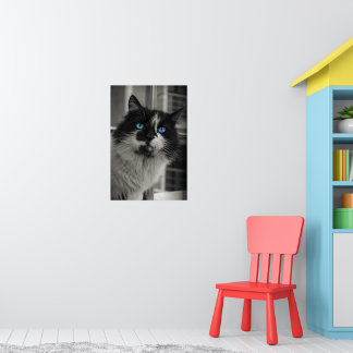Azure Soul - Impresión de gato en papel mate de ar