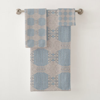 Azurévia Lace – Azul Polvo y Geométrico Marfil