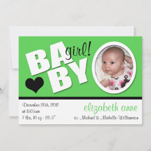 B A B Y Trendy Green Photo Nancation Anuncio
