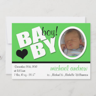 B A B Y Trendy Green Photo Nancation Anuncio