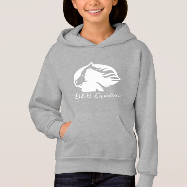 B&B Equestrian - Kids Hoodie - Logotipo blanco (Anverso)