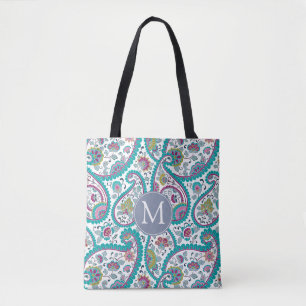 B Bolsa de Toga monograma del patrón perso Boteh