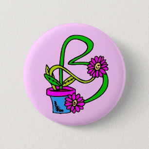 B - botón Monograma de flores