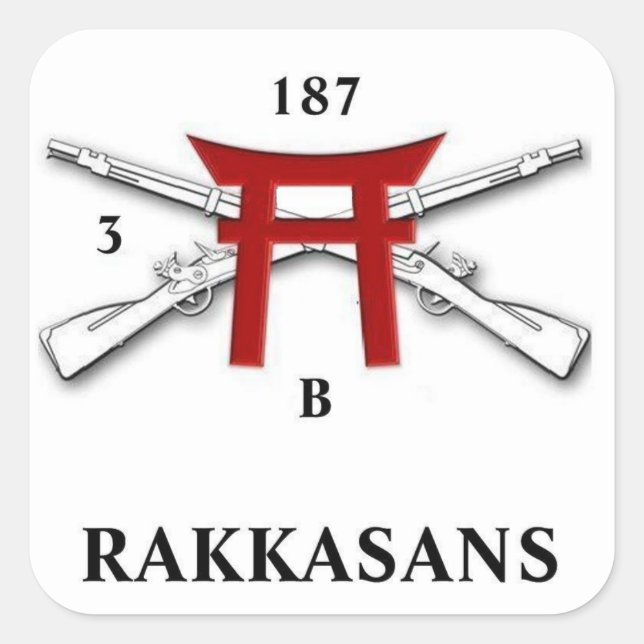 B Co 3ª Bn 187ª Infantería Pegatinas (Anverso)