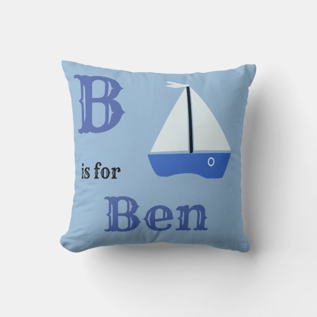 B es para Ben bebé niño Almohada decorativa (Anverso)
