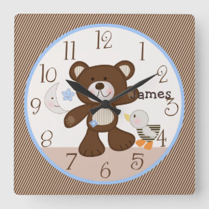 B es para el Reloj de Nursera para Niños de Oso/Te
