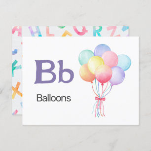 B es para globos - Tarjeta Flash Alphabet