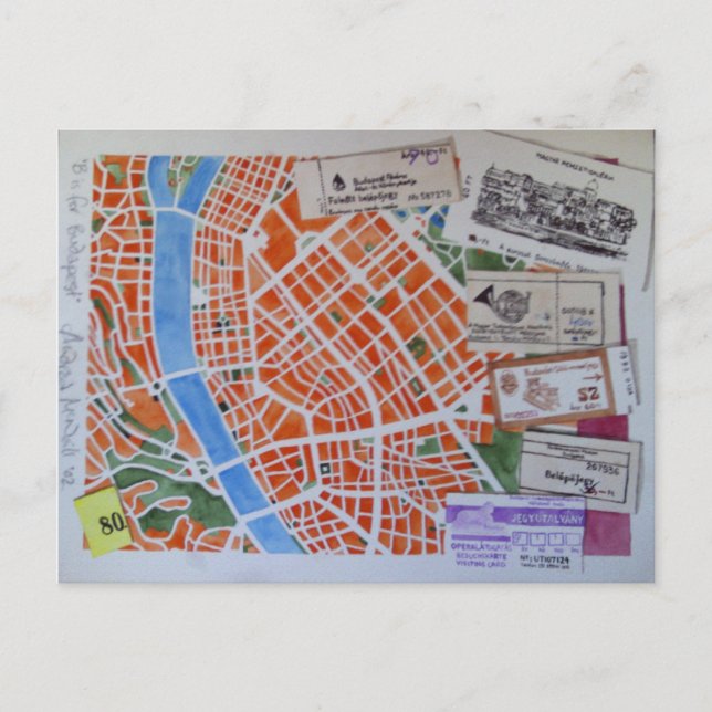 B es para la postal de Budapest (Anverso)