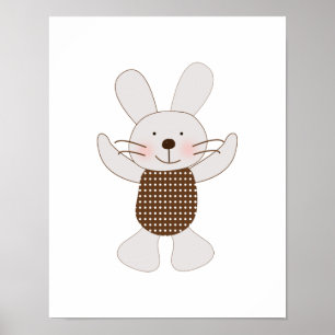 B es para Oso Conejo Arte Póster de Conejo