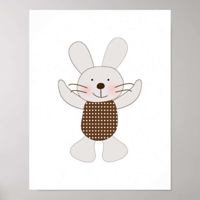 B es para Oso Conejo Arte Póster de Conejo (Frente)