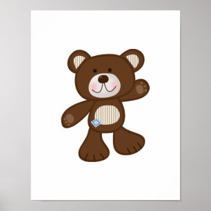 B es para Oso Póster de Arte de Oso de Peluche